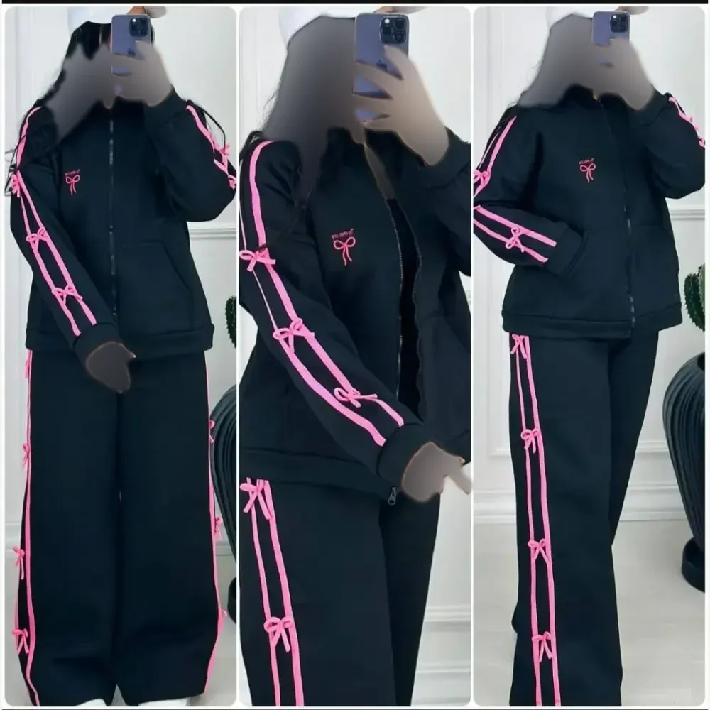 ست سوییشرت شلوار زنانه دورس تو کرکی پاتریک رنگ مشکی فری سایز