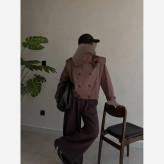 کت و وست زنانه پاییزه کتان تی سی آسترکشی شده فری سایز