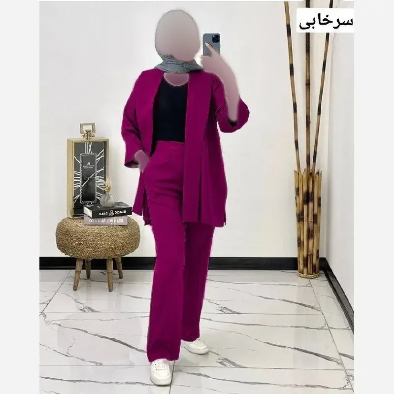 ست مانتو و شلوار طناز جنس میکرو کجراه درجه یک فری سایز