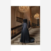 ماکسی مجلسی مدل آرمیتا ساتن آمریکایی و پولک مخمل مشکی نقره ای سایز 38 تا 46