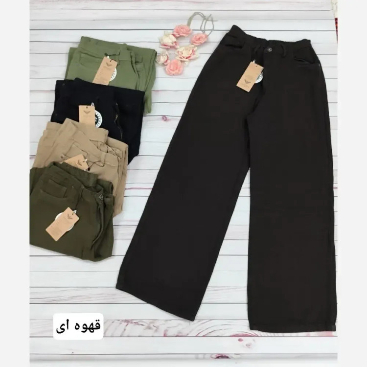 شلوار کتان سیلک پاییزه حصیری زنانه قد 95 رنگ بندی متنوع