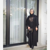 عبا مشکی طرح محیا با خرجکار سوزن دوزی هندی کرپ الیزه