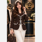 ست کت و شلوار زنانه پاییزه سوپرمازراتی پاپیون دار