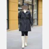 بارانی زنانه سانتانا وارداتی آستر دار رنگ مشکی سایز یک و دو