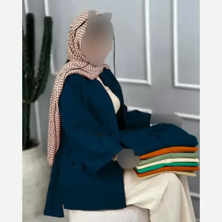 مانتو کمرگت جیبدار مایسا جنس کرسپو درجه یک فری سایز