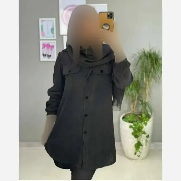 مانتو مخمل کبریتی پاییزه درجه یک فری سایز