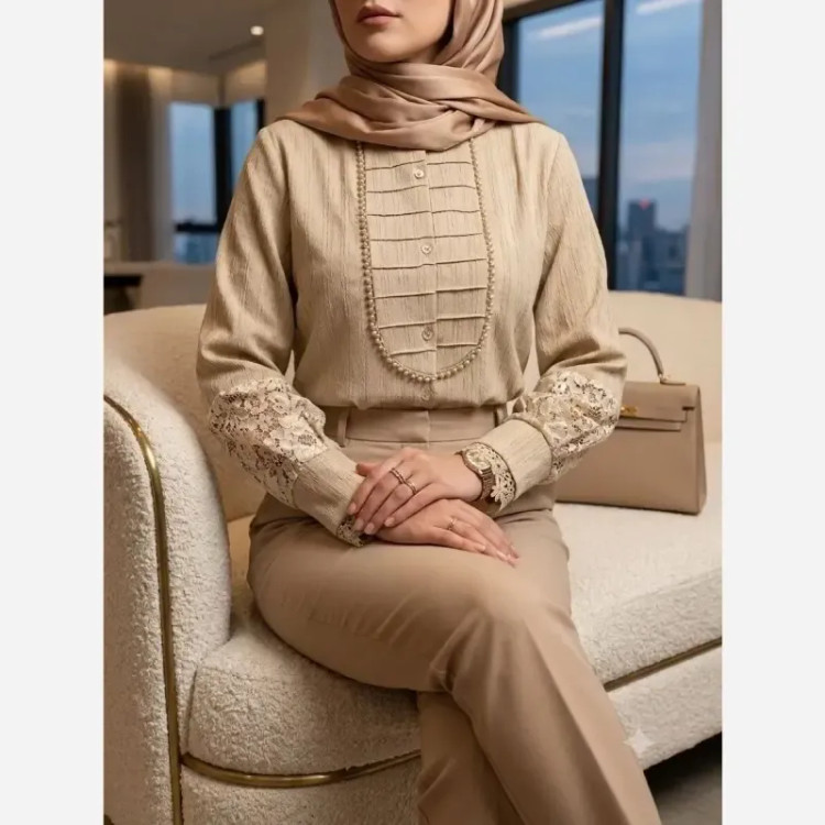شومیز زنانه مدل آیجان جنس پارچه توکی سایز 36 تا 56