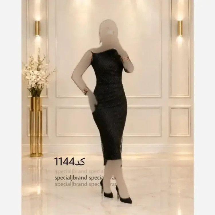 تونیک سوژین لوزی تور شاین دار قد 125 زنانه