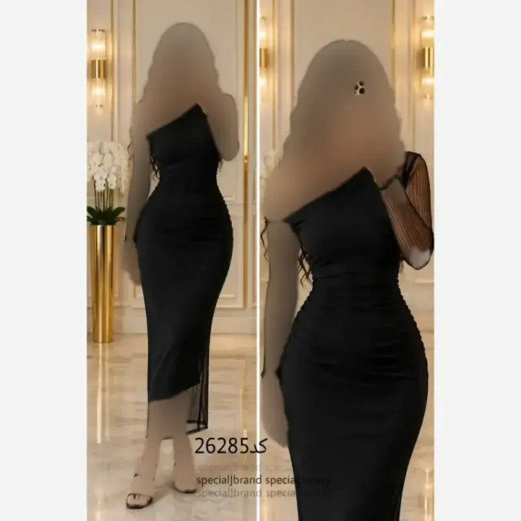 تونیک زنانه حریر بارکدی مشکی قد 125 پشت زیپ دار سایز 40 تا 46