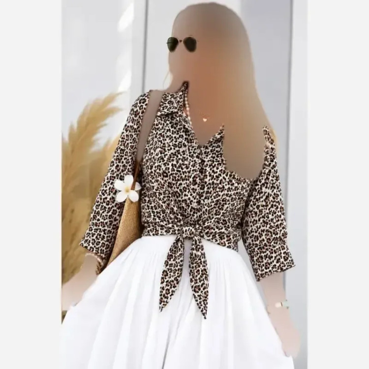 شومیز گره ای جنس الیزه درجه یک مناسب سایز 38 تا 50